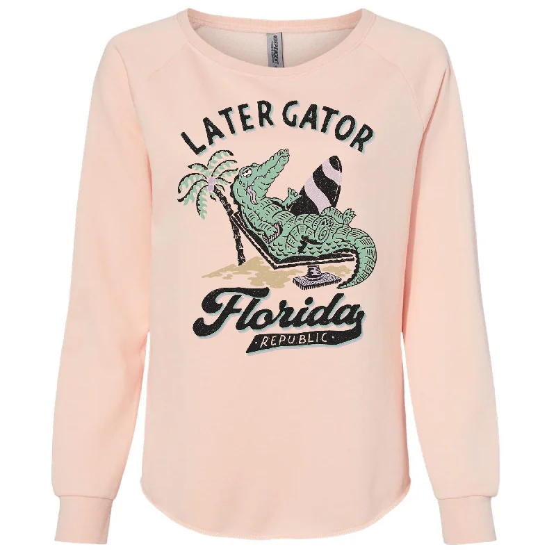 Later Gator Florida Crewneck Sweatshirt Hoodie with V-Neck Classic Versatile