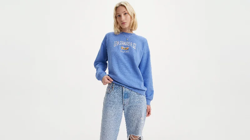 Levi's® Women's Graphic Salinas Crewneck Sweatshirt Hoodie with Mock Neck Collared Structured