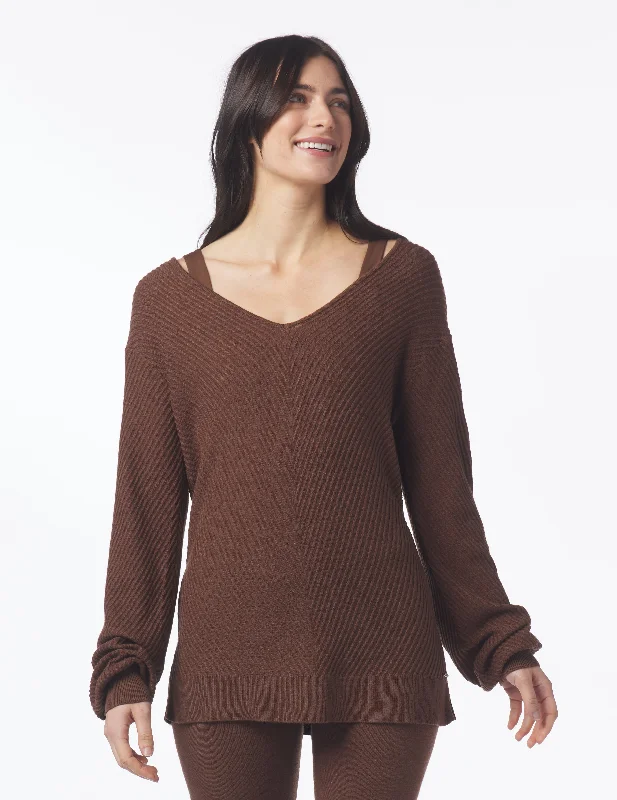 Luxury Rib Sweater: Espresso Thin Thick Dense