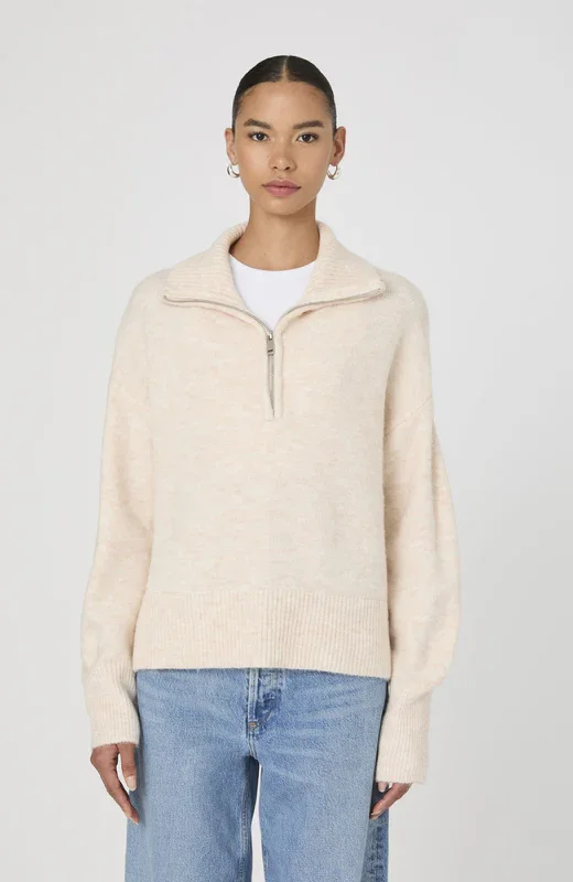 French Connection - Maddox Half Zip Jumper Boxy Sweater Fitted Sweater A-Line