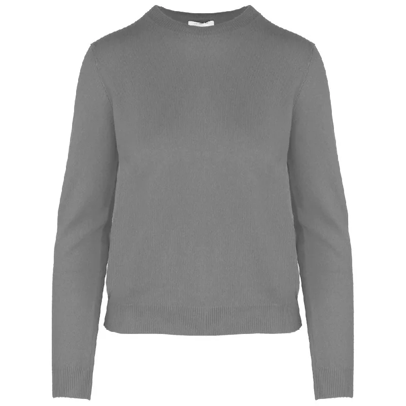 Malo Gray Cashmere Sweater Cable Knit Ribbed Knit Lace Knit