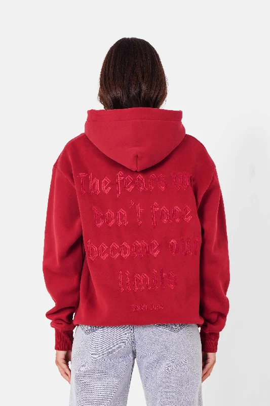 Sweatshirt logo gothique imprimé Rouge Bordeaux Hoodie Sweatshirt Pullover