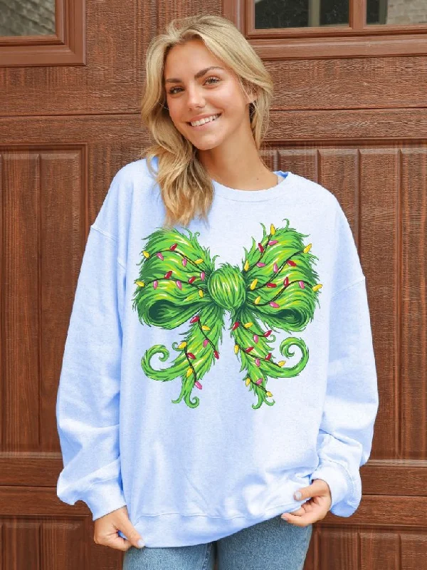 Green Bow Sweatshirt by Simply Southern Hoodie with Patch Decorative Personalized