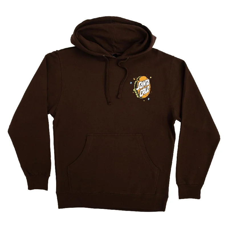 SANTA CRUZ Women's Lucky Day Hoodie Brown Hoodie with Hem Patch Decorative Personalized