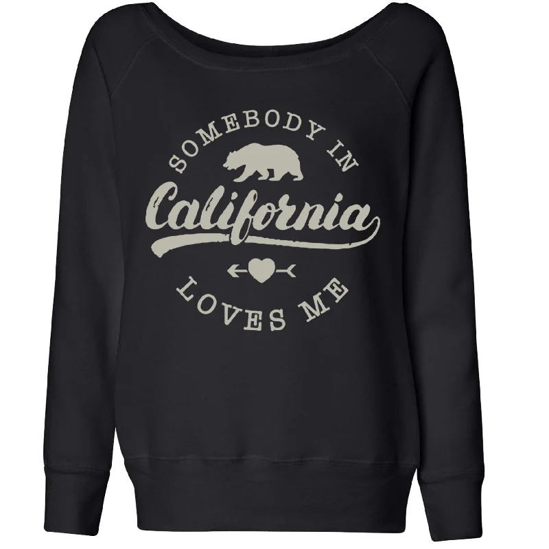 Somebody Loves Me In California Wide Neck Sweater Slim Fit Regular Fit Oversized