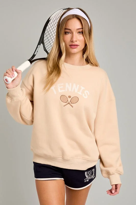 Tennis Pullover Sweater Zippered Buttoned Snapped