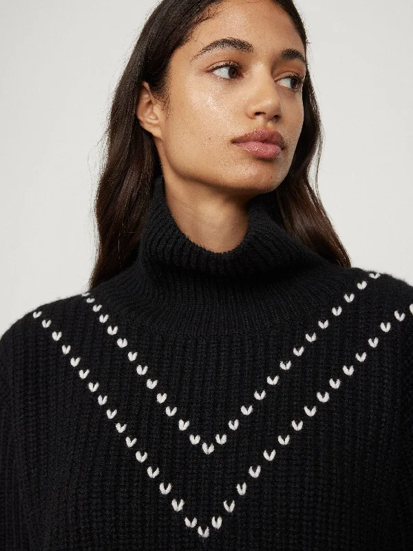 The Henny Sweater Boat Neck Shawl Collar Notched Collar