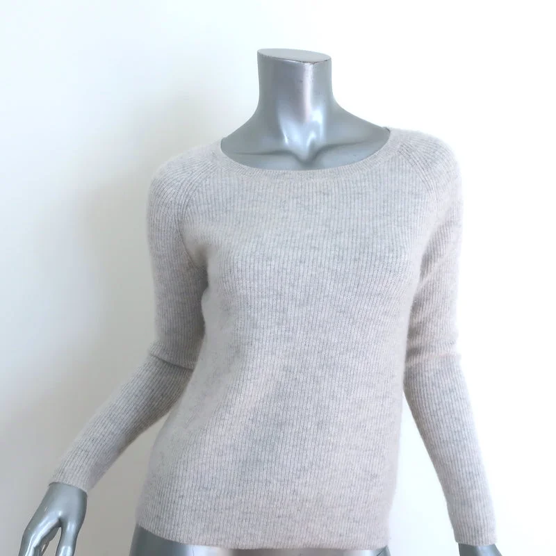 Velvet by Graham & Spencer Cashmere Raglan Sweater Light Gray Size Extra Small Chenille Fabric Brocade Fabric Lace Fabric