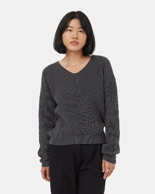 Highline V-Neck Sweater Welt Pockets Slit Pockets Flap Pockets