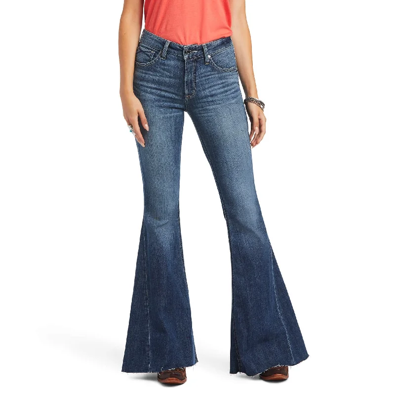 Ariat R.E.A.L Women's High Rise Kalani Extreme Flare Jean Comfortable Jogger Style Jeans