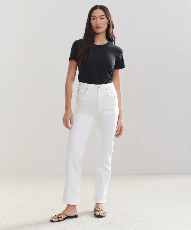 High Rise Stovepipe Jean Casual Loose Fit Jeans