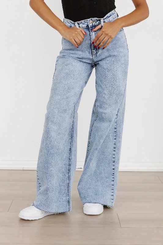 FLARE TRENDSETTER JEANS Trendy Pleated Waist Jeans