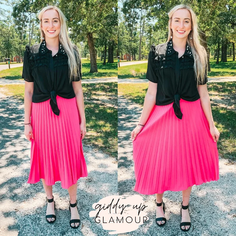 Reasons Why Pleated Midi Skirt in Fuchsia wool skirt warm