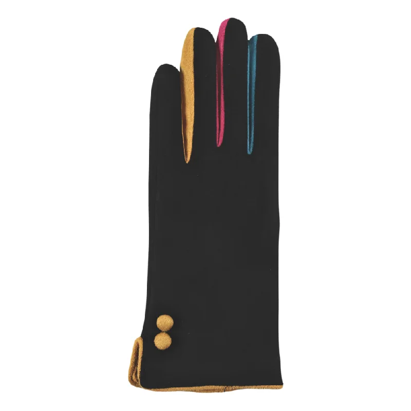 Jeanne Simmons Accessories Colored Fingers Black Gloves (Women's) Stylish Cargo Style Jeans