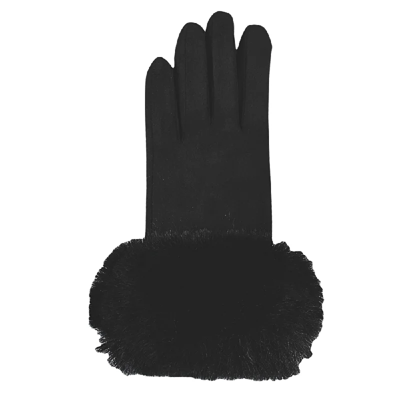 Jeanne Simmons Accessories Faux Fur Cuff Black Gloves (Women's) Elegant Tapered Leg Denim