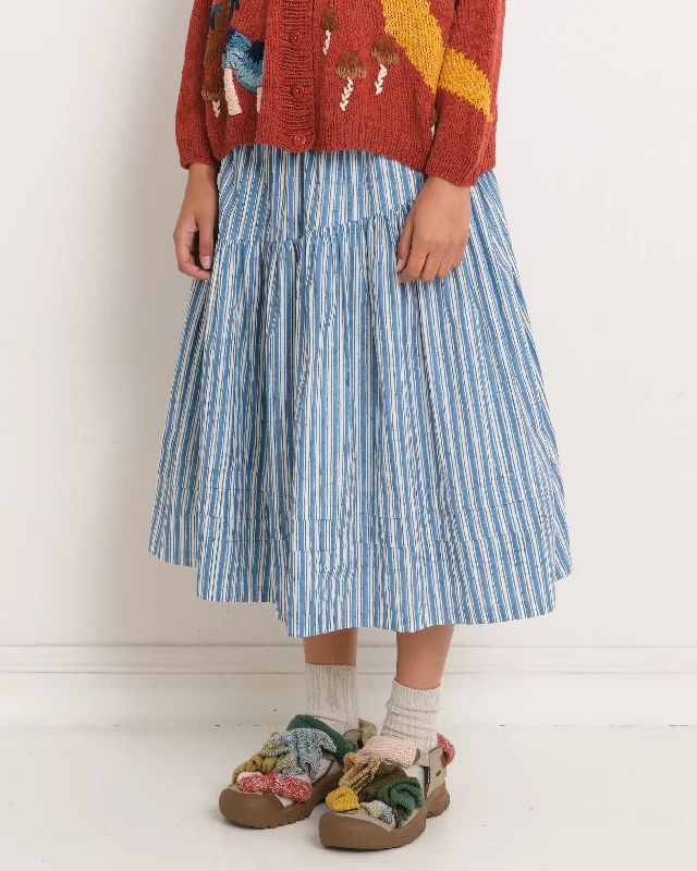 Juniper Skirt - Broadstairs Stripe asymmetrical skirt cut