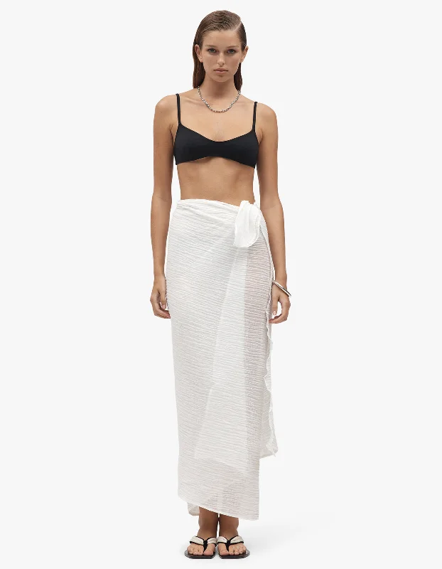 Alma Sarong - Ivory velvet skirt rich