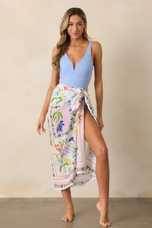 MINKPINK Nikita Ivory Picnic Sarong pleated skirt texture