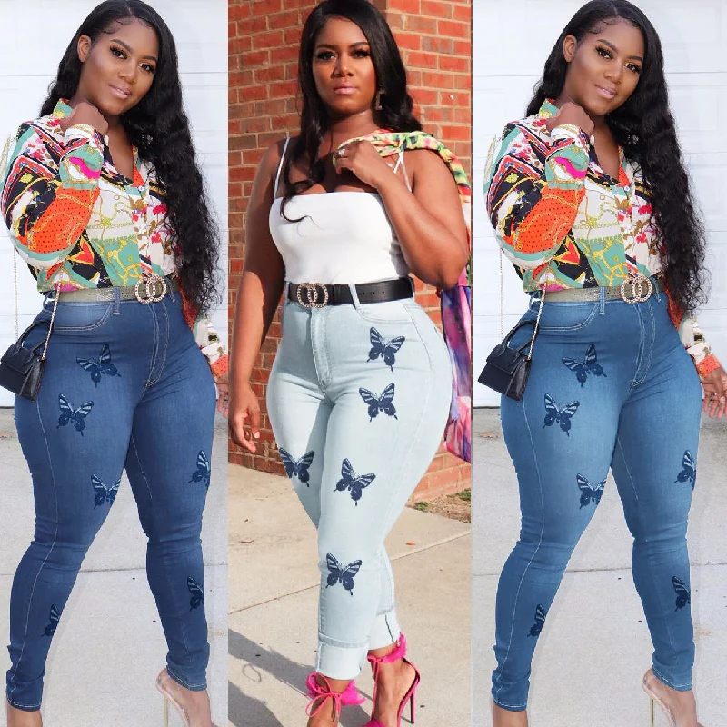 New Sexy High Waist Plus Size Woman Jeans Pants Trendy Wide-Legged High-Waist Jeans