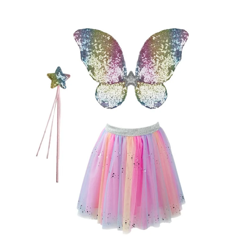 Rainbow Sequins Skirt with Wings & Wand velvet skirt luxury