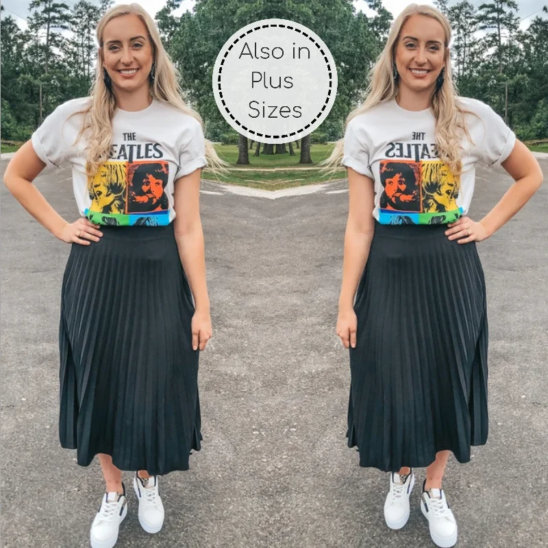 Reasons Why Pleated Midi Skirt in Black denim skirt stylish