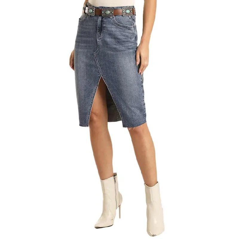 Rock & Roll Denim Women's High Rise Jean Skirt linen skirt light
