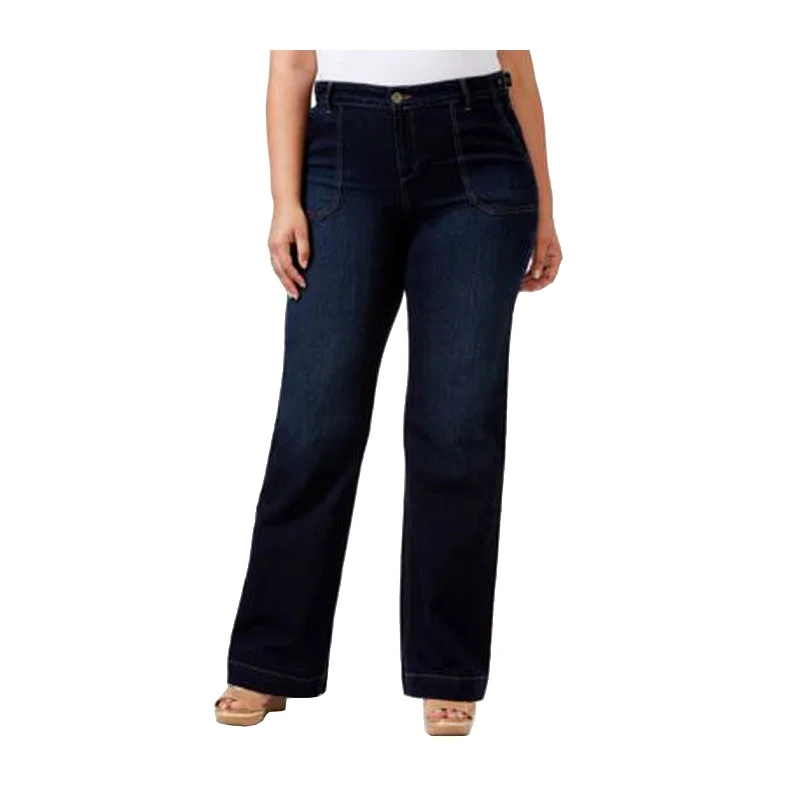 Style & Co Blue Stretch Denim Mid-Rise Trouser Jeans Plus Size Cozy Tencel Blend Denim Jeans