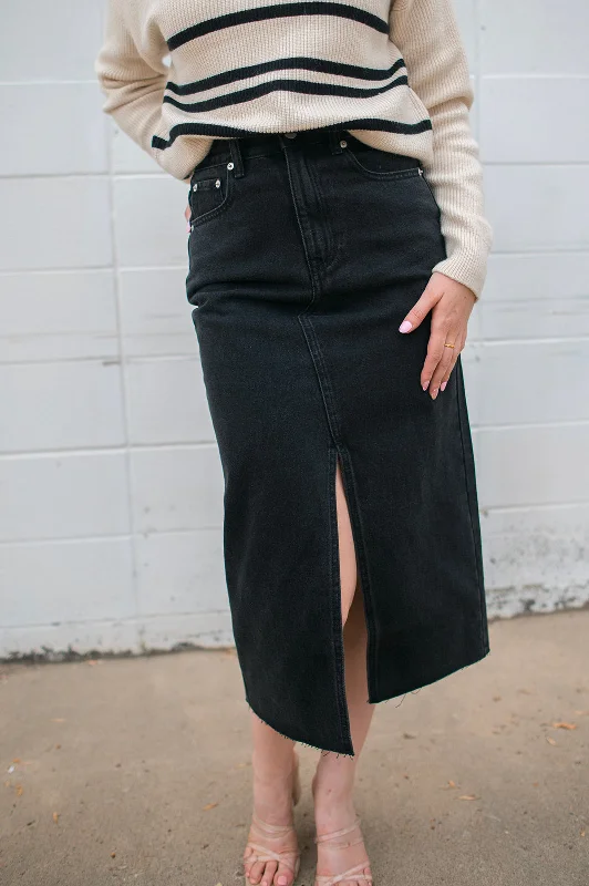 The Nira Denim Skirt wool skirt sturdy
