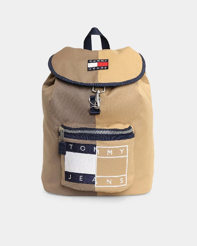 Tommy Jeans Heritage Spliced Backpack Khaki Classic Blue Denim Jeans