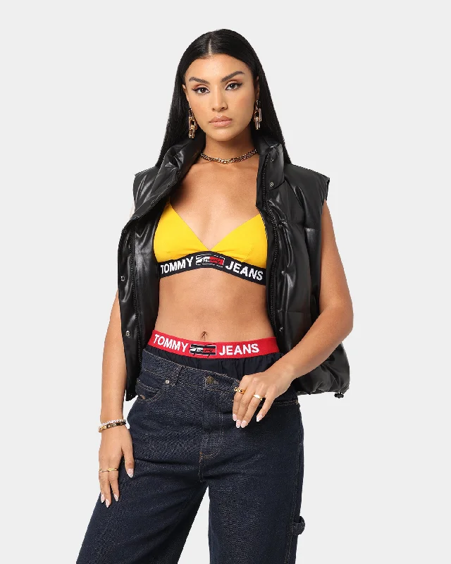 Tommy Jeans Women's Triangle Bralette Unlined Amber Glow Chic Vintage-Inspired Denim Jeans