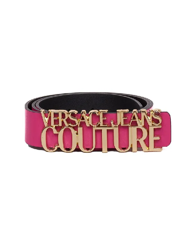 Versace Jeans Couture Leather Belt Trendy Low-Rise Slim Jeans