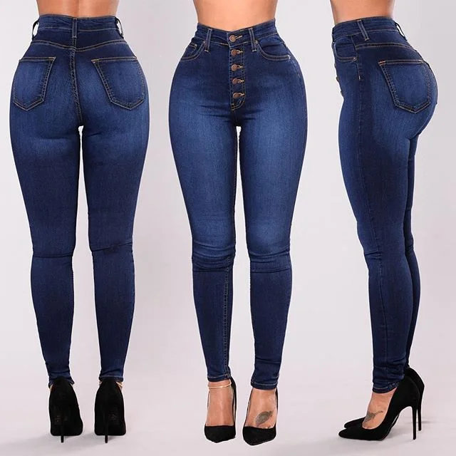 Women Jeans Femme Skinny High Waist  Plus Size Pants and Jeans Stylish Plus Size Denim Jeans