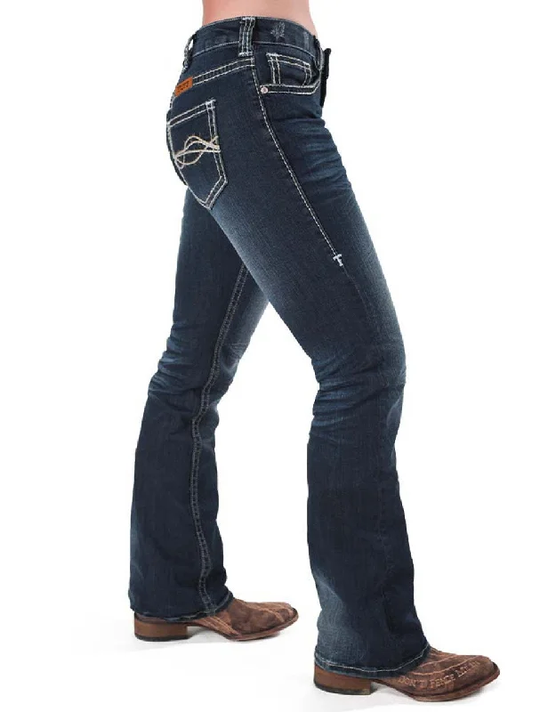 Cowgirl Tuff Ladies Jeans - Mid Rise - High Standard Chic Ripped Jeans