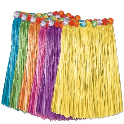 Deluxe Child Grass Hula Skirt - Assorted Colours - 68.6cm - Each denim skirt classic