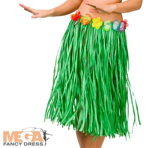 Green Hula Skirt Hawaiian Costume Accessory chiffon skirt airy