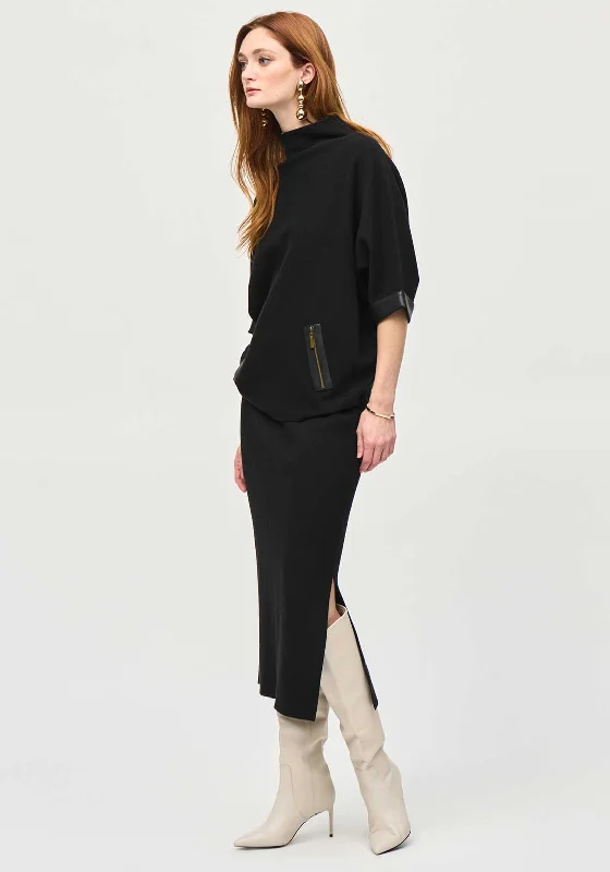 Joesph Ribkoff Knit Midi Skirt, Black corduroy skirt durable