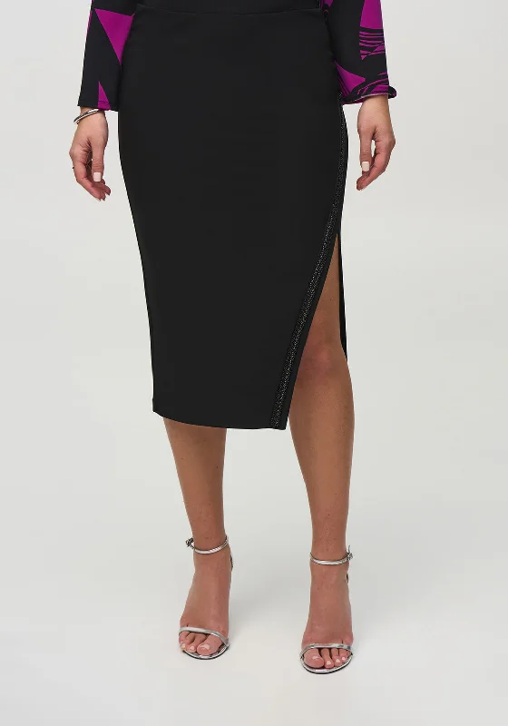 Joseph Ribkoff Embellished Pencil Skirt, Black chiffon skirt airy