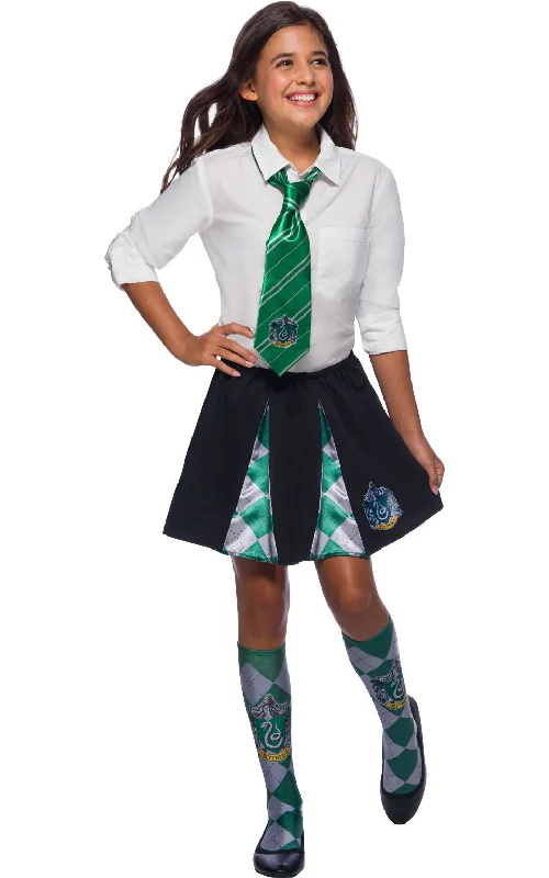 Kids Slytherin Pleated Skirt silk skirt sleek