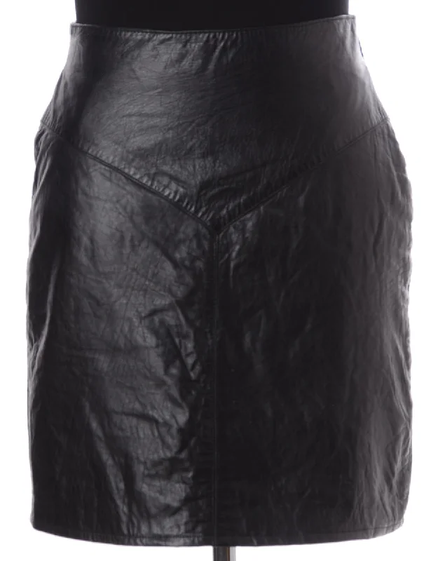 Label Black Mini Leather Skirt cashmere skirt fine