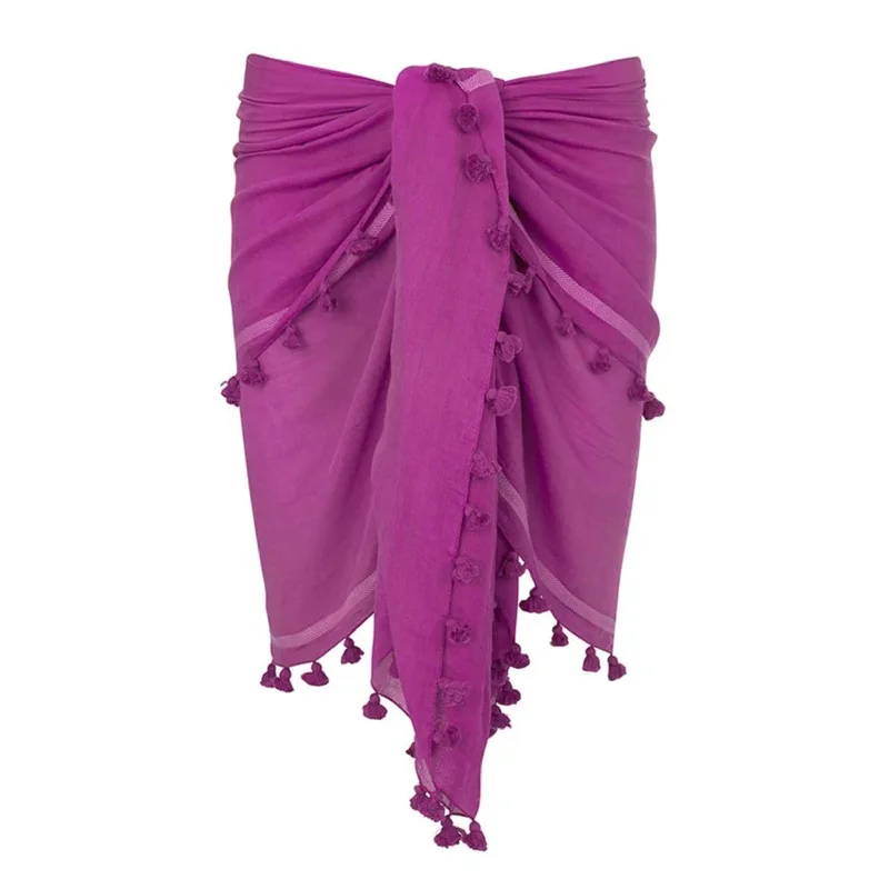 Purple Sarong - Designer Beach Skirt Hot Viola denim skirt classic
