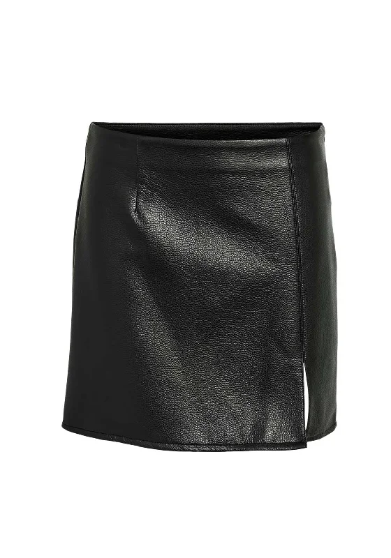 Noisy May Eileen Clara Penny Slit Skirt, Black flowy skirt hem