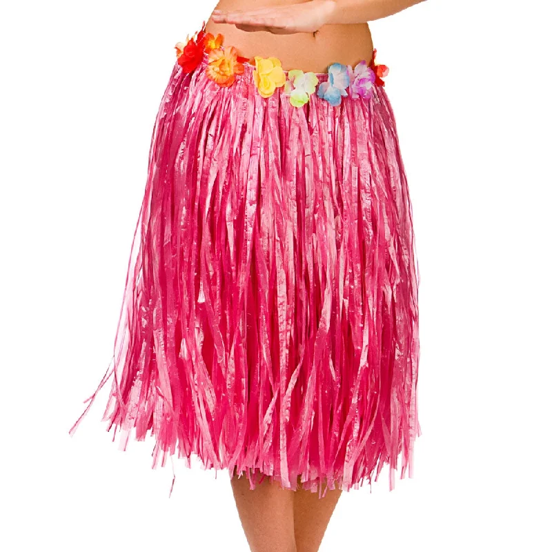 Pink Hawaiian Skirt With Flower Waist boho skirt vibe