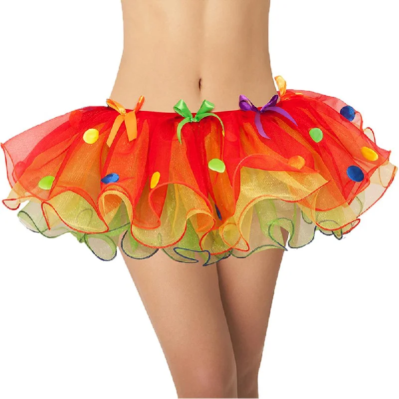 Clown Tutu Skirt flowy skirt hem