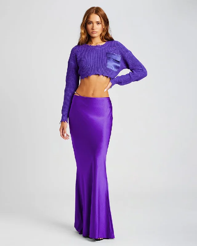 Silvana Skirt | Violet Indigo leather skirt refined