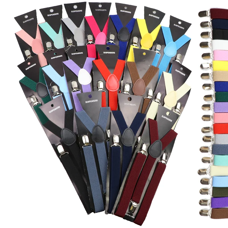 Solid Color Elastic Leather Suspenders Braces Men Women Black Blue Red Adjustable Straps For Wedding Suit Skirt Accessories Gift floral skirt print Solid Color Elastic Leather Suspenders Braces Men Women Black Blue Red Adjustable Straps For Wedding Suit Skirt Accessories Gift floral skirt print