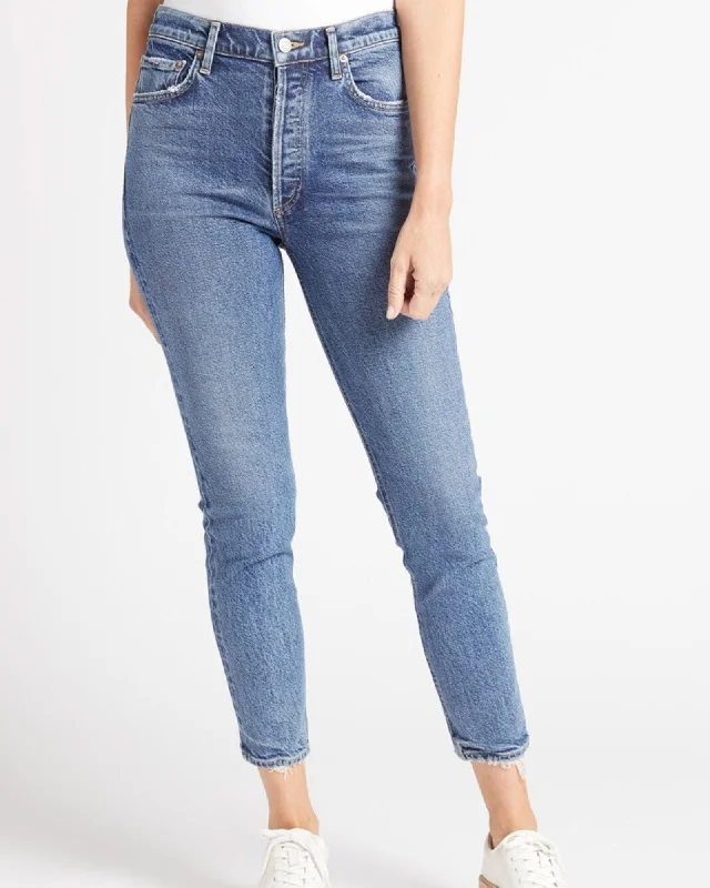 "Toni" Mid Rise Straight Jeans Comfortable Jogger Style Jeans