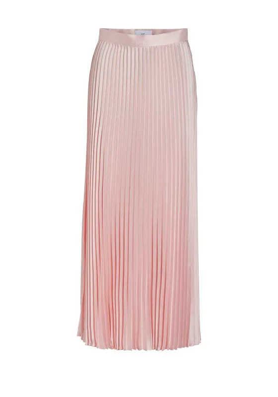 Vila Plaza Plisse Long Skirt, Silver Pink corduroy skirt textured