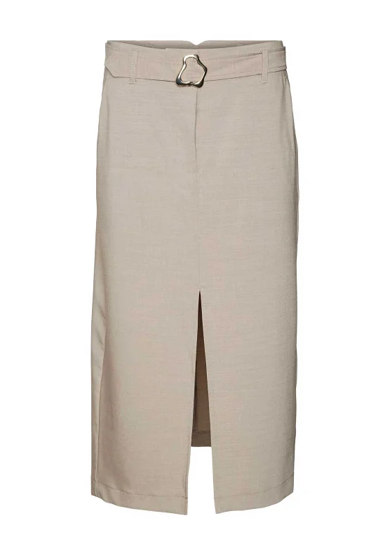 Vero Moda Janne Gold Buckle Pencil Skirt, Moon Rock chiffon skirt floaty