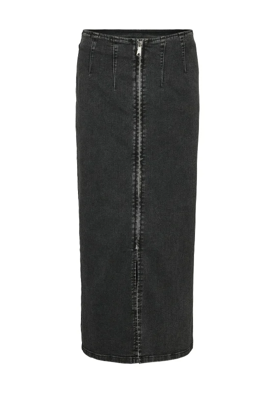 Vero Moda Monic Maxi Denim Skirt, Dark Grey wool skirt sturdy