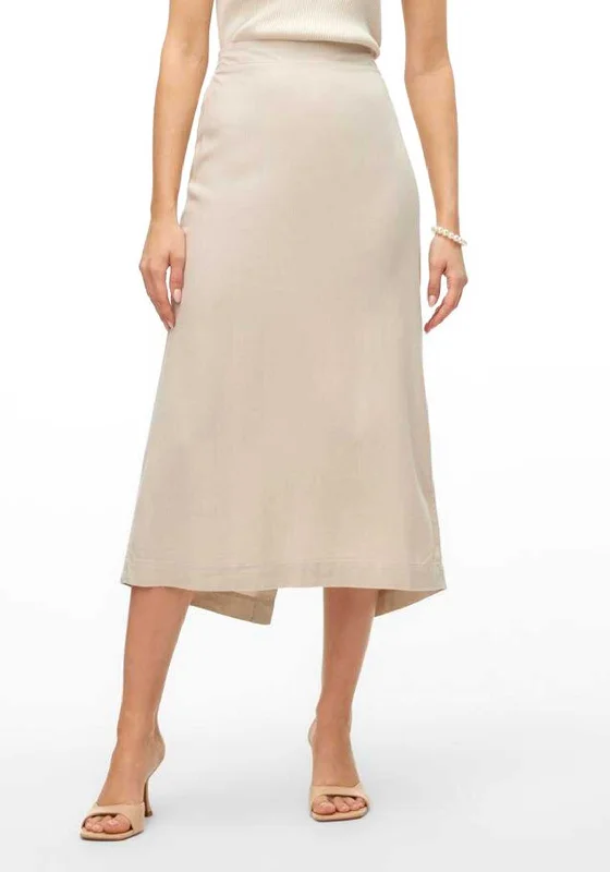 Vero Moda My Milo Linen Blend Skirt, Silver Lining leather skirt modern